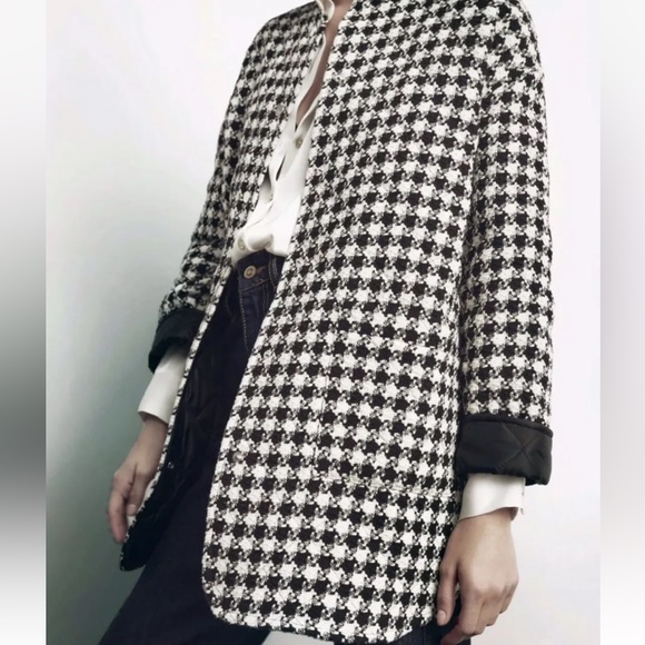 Zara houndstooth textured padded jacket - Picture 6 of 6